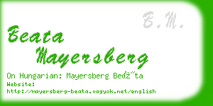 beata mayersberg business card